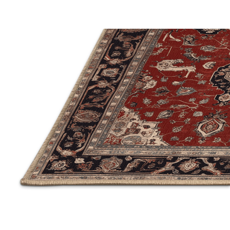 Machine Washable Persian Brown Area Rug, Square 3'