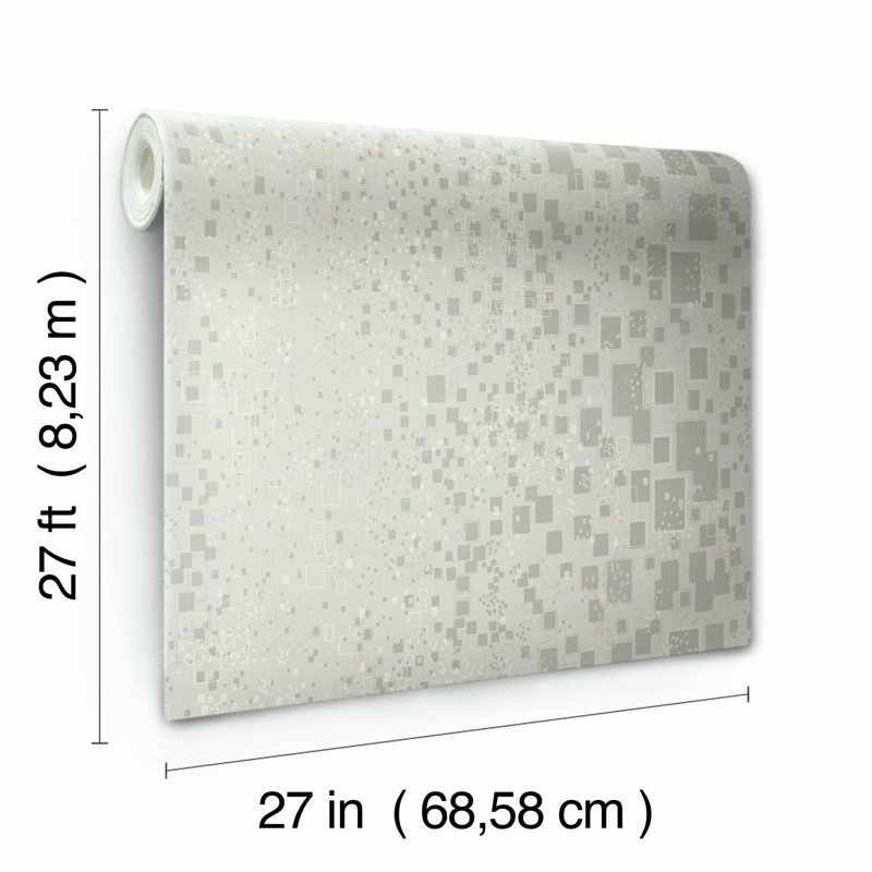Papier peint confettis dorés, Argent / gris