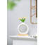 Vase rond, blanc / or