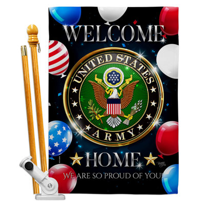 Double Sided 40'' H x 28'' W Polyester Flag Set
