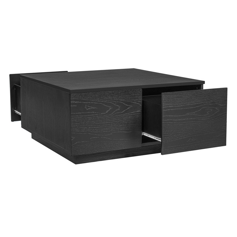 Table basse carrée 33,25 po à 4 tiroirs, noire (ancien numéro de référence: N735P277298B), Black