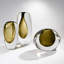 Offset Round Vase-Moss Green