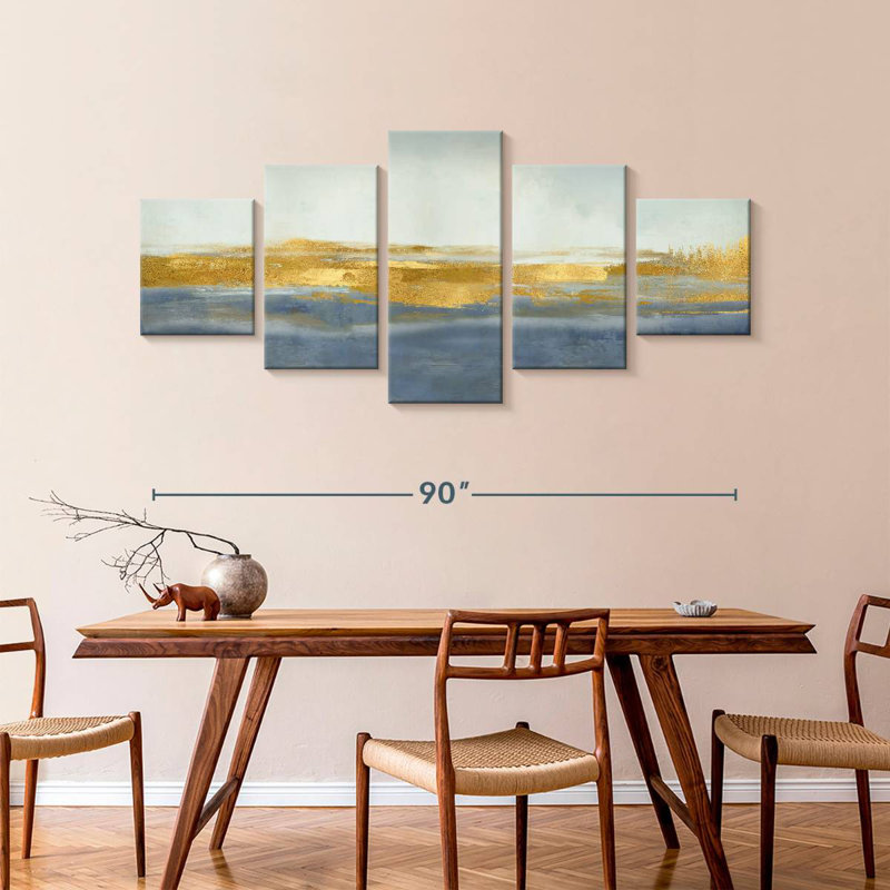 Linear On Blue, 42" H x 92" W
