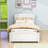 Twin Size 2 Drawers Wood Platform Bed with Headboard-1422445461