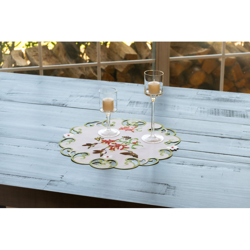 Napperon décoratif de table colibri (rond 15 po)