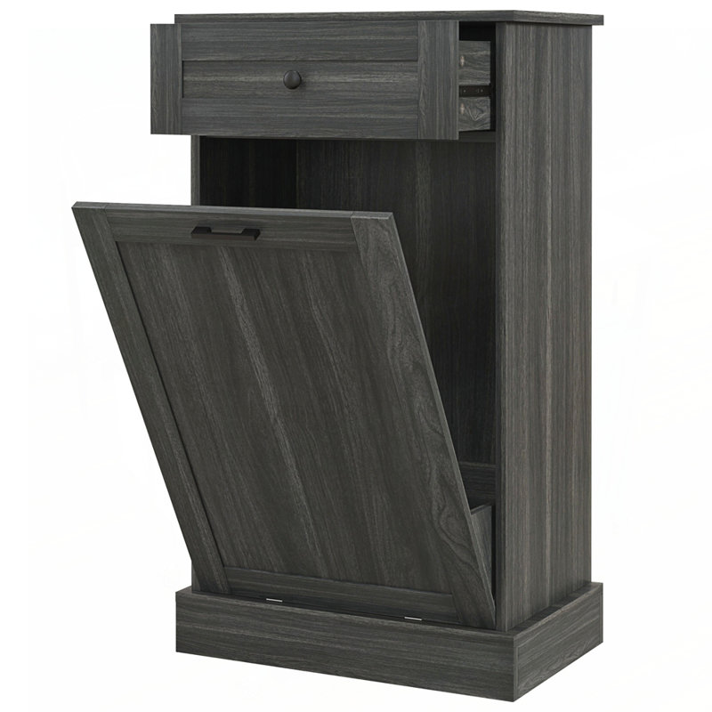 Armoire à ordures inclinable multifonctionnelle avec grand rangement et sécurité anti-basculement, idéale pour l'organisation de la cuisine et l'efficacité de l'espace.