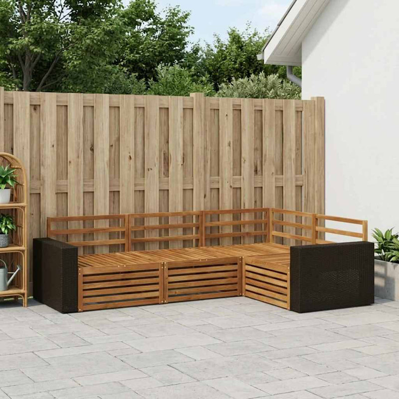 331cm Wide Patio Sectional Set, 4, Black