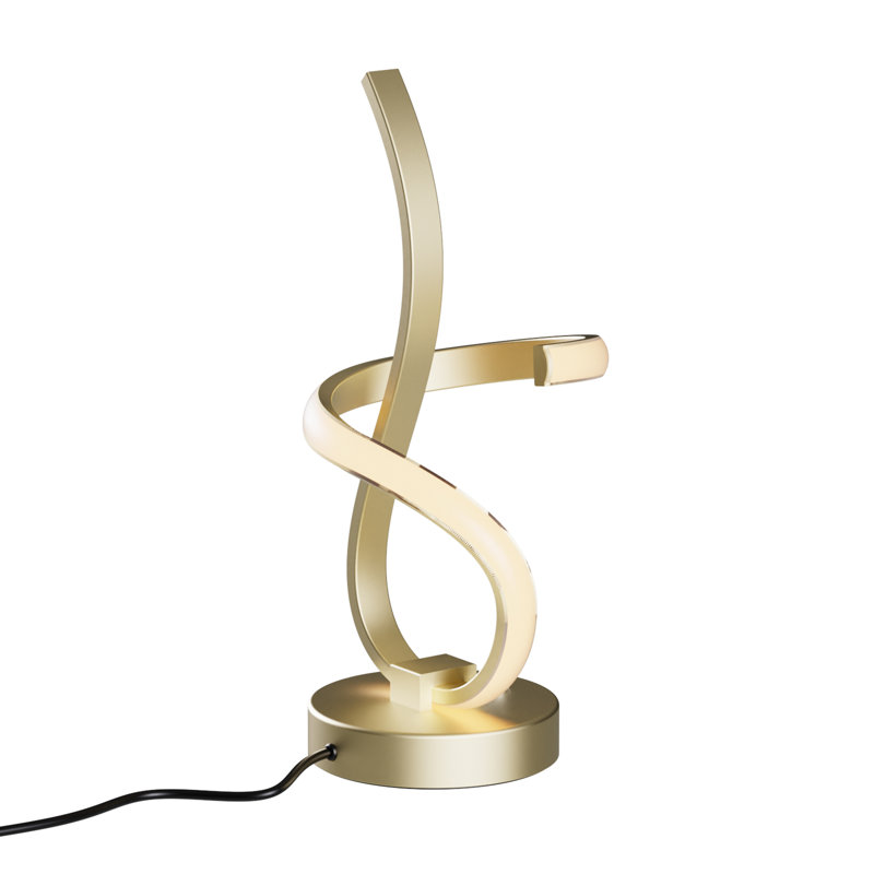 Golden Swirl 12W LED Table Lamp 16 in. - 3000K Warm Glow- Touch Dimming