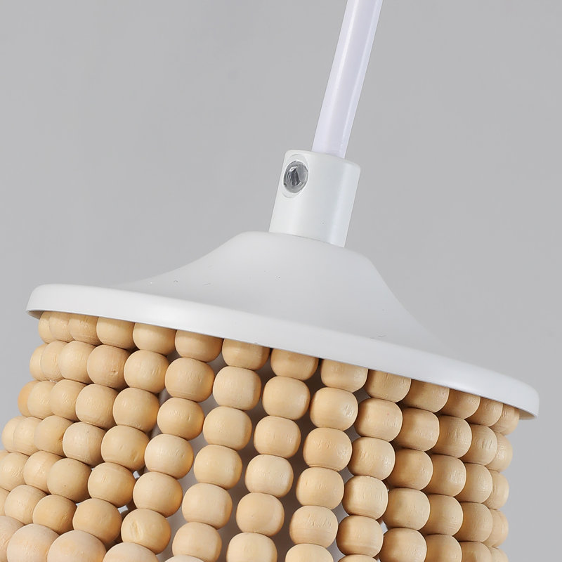 Luminaire suspendu en forme de dôme en bois à 1 lumière