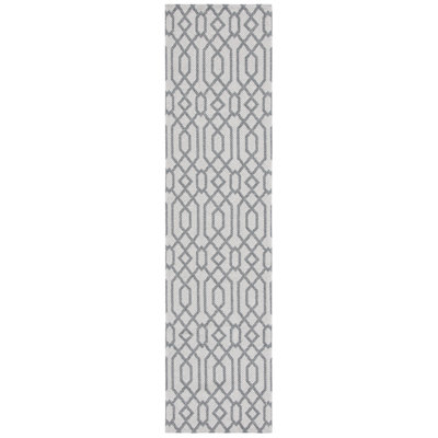 Martha Stewart Cotton Geometric Rug in Silver/Gray