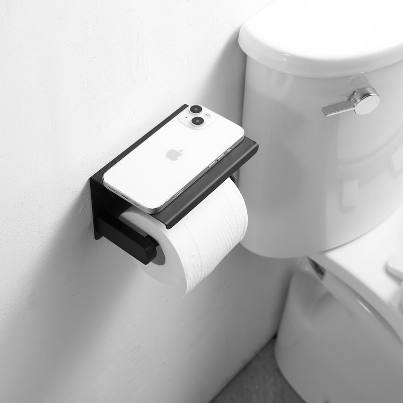 Wall Mounted Toilet Paper Holder, Matte Black