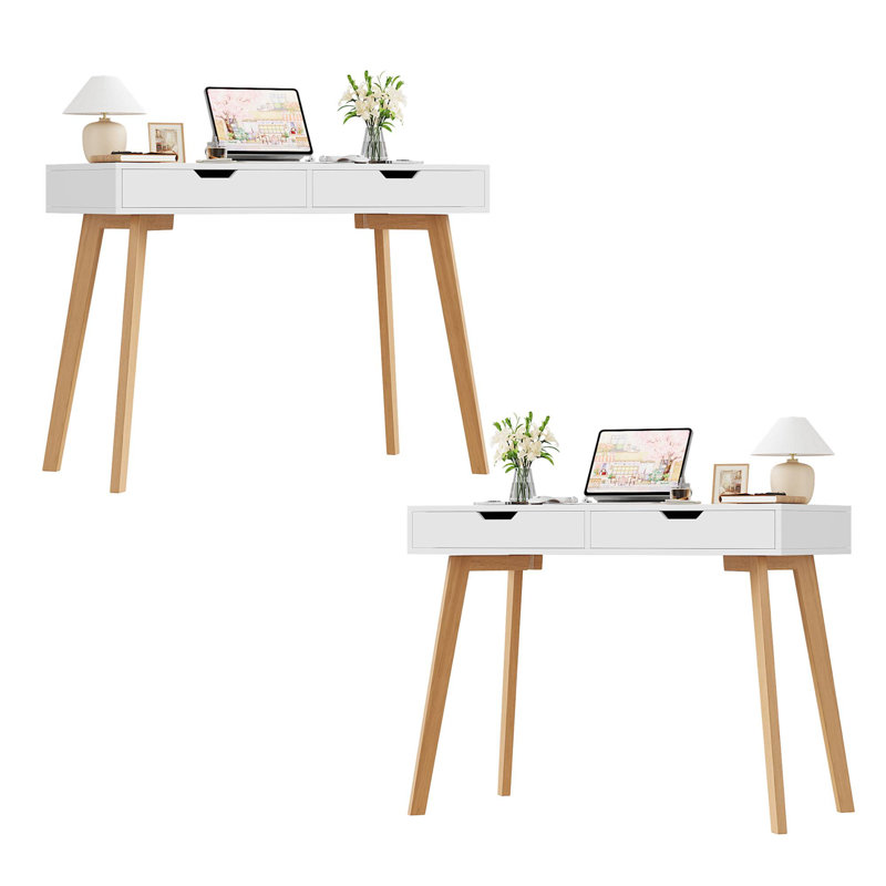 Ensemble de bureau 2 pièces avec tiroirs 19,7 po en solde, blanc