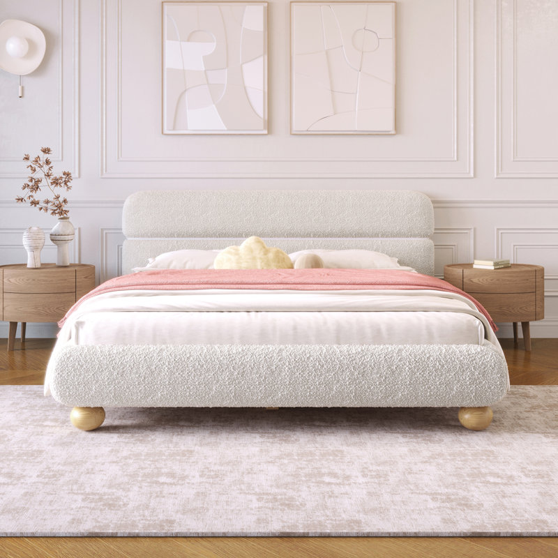 Grand lit plateforme tapissier