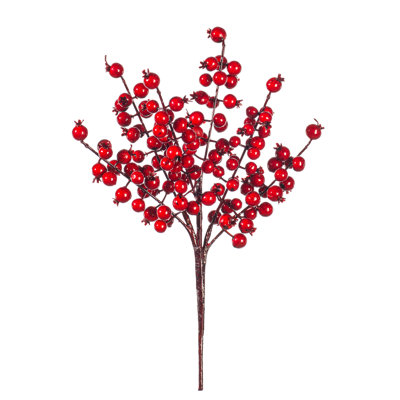 14" Red Crab Apple Mixed Berry Pick. Each bag contains six picks.