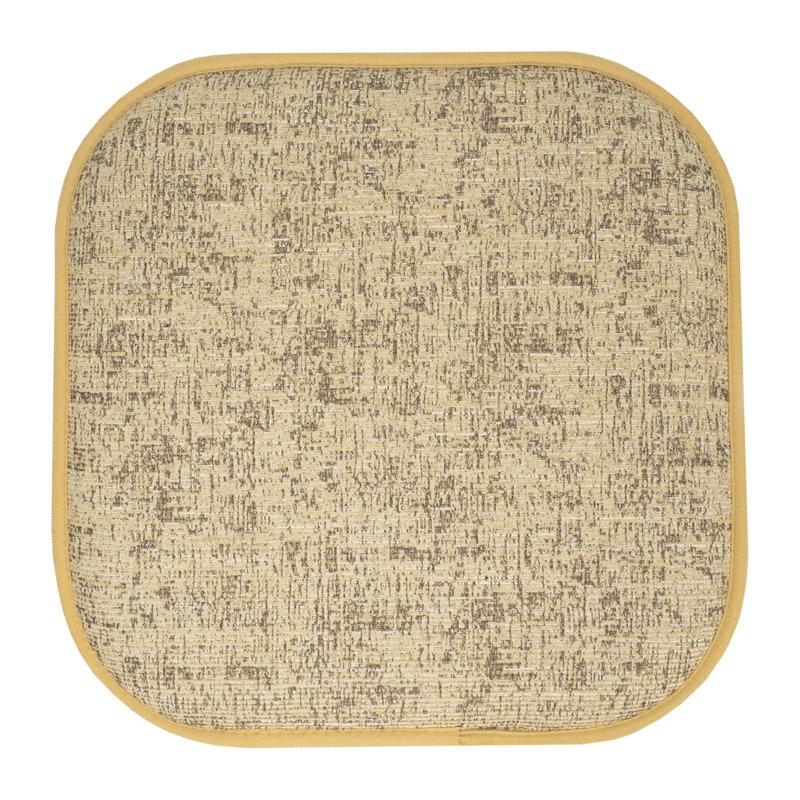 Broadway Memory Foam No Slip Back 16" x 16" Chair Pad Cushion, Camel Beige/Brown, 2