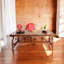Rectangular Hand-forged Wrought Iron Executive Desk - Custom Oxidized Hand-hammered Copper With Nails - Susana Molina Designs