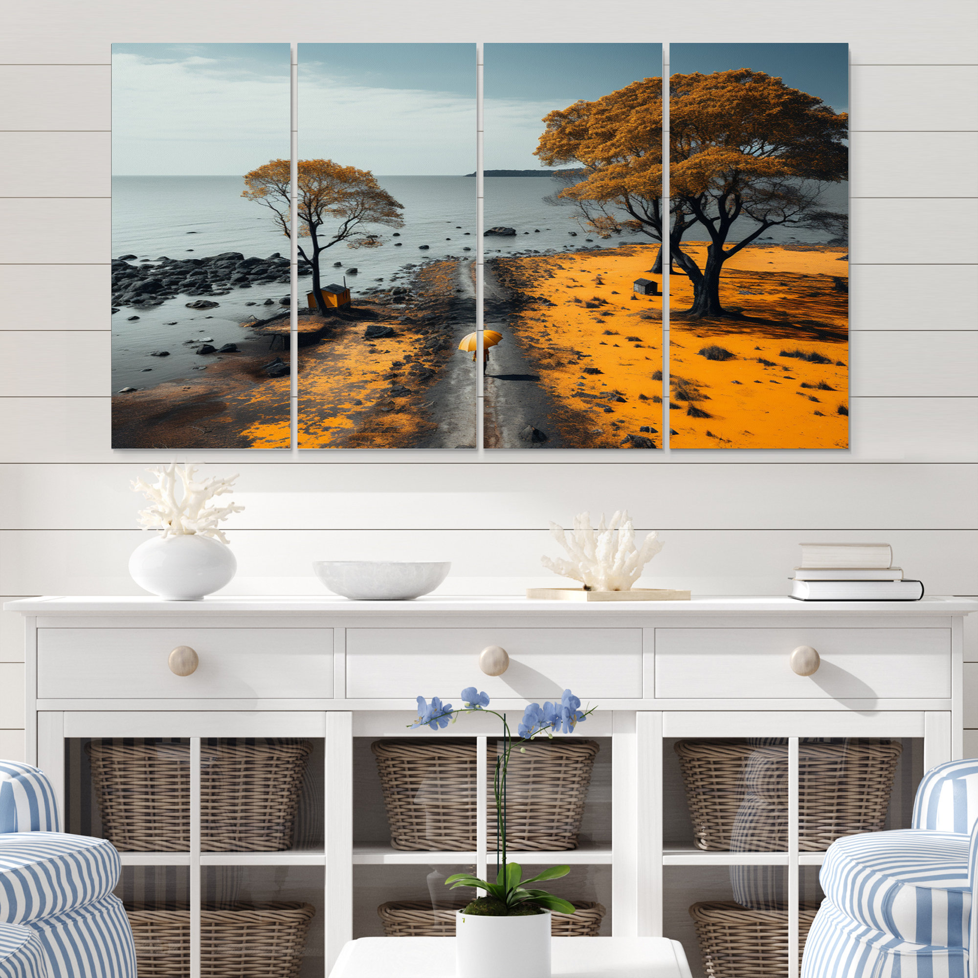 Dovecove Coastal Beachside Road I Nautical & Beach Metal Wall Art