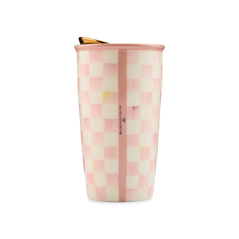 Rosy Check Ceramic Travel Cup