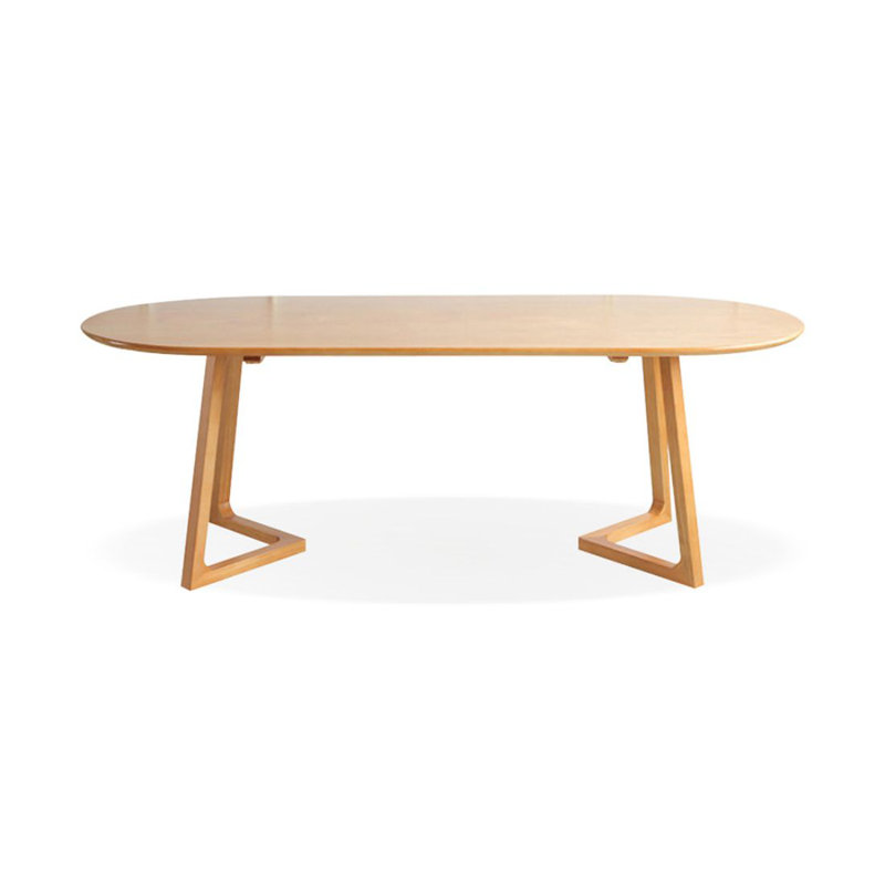 Bureau ovale en bois massif, 29.53" H x 94.49" W x 39.37" D