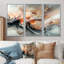 «Abstract Geode Grey Marble River Shape I», ensemble d'art mural mural en marbre-107212956-107212958