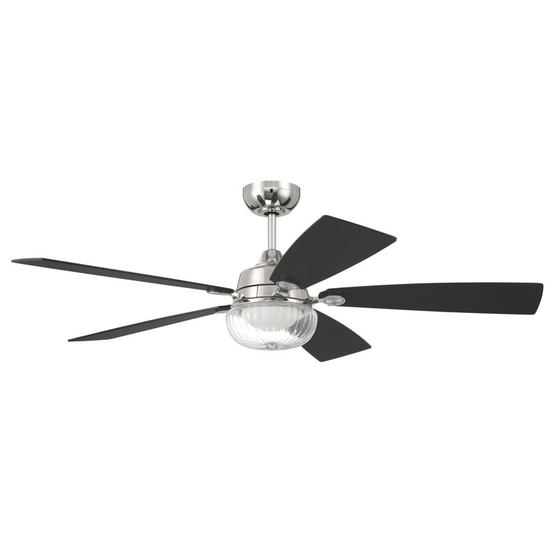 52'' Ceiling Fan with LED Lights, Polished Nickel