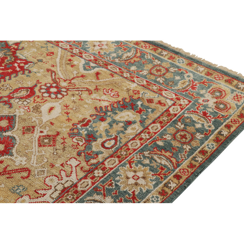 17Th Century Oushak Rug In Brown, Blue And Red Florals By Rug & Kilim, Rectangle 10' x 14'