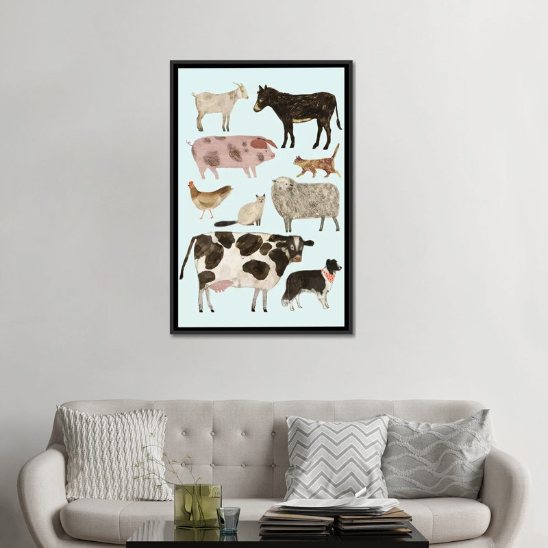 « barnyard bud ii », reproduction d’impression sur toile, H 48 po x l 32 po x P 1,5 po, Toile avec cadre noir, Pas de tapis