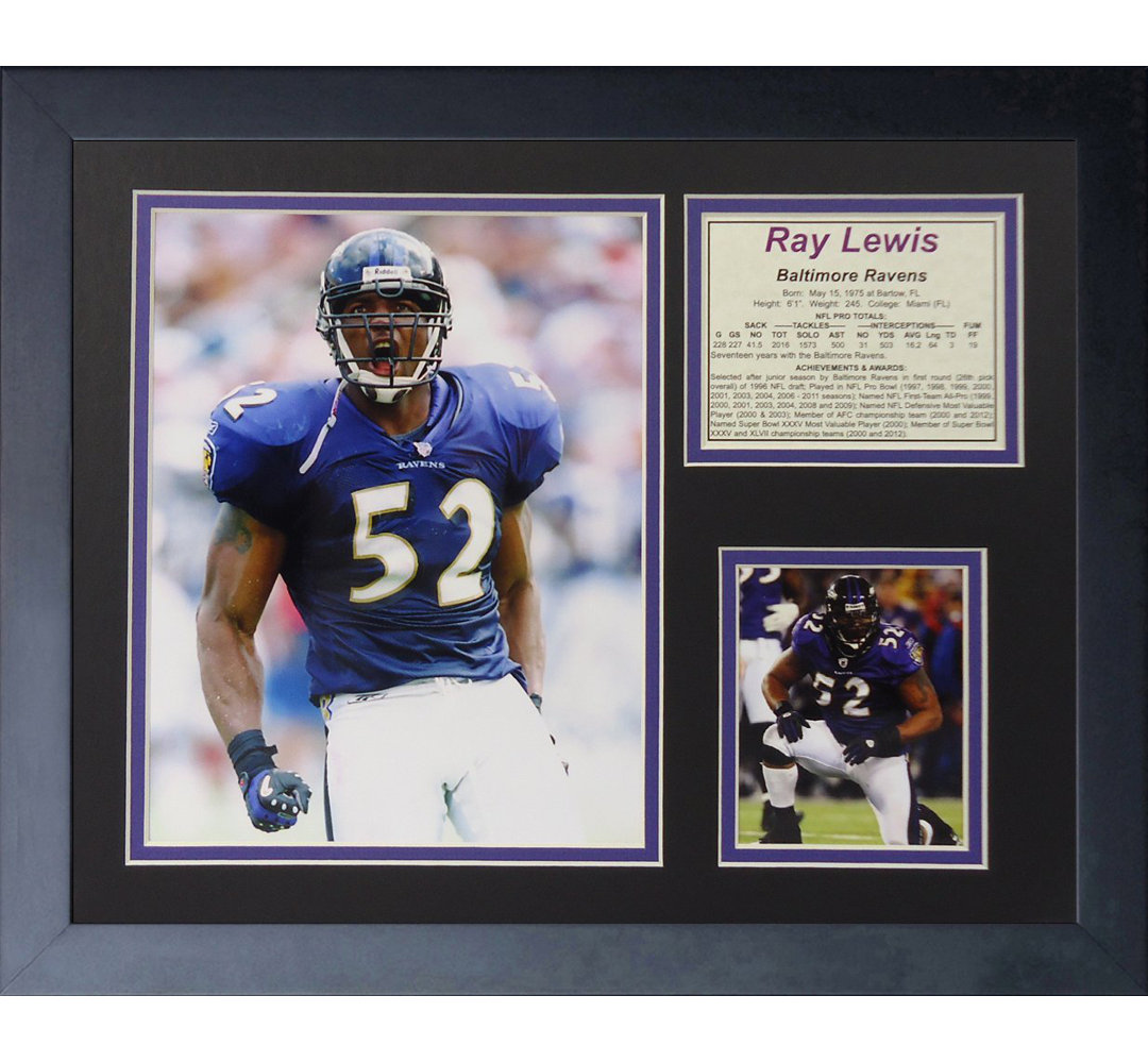 Ray Lewis - Home Framed Memorabilia Legends Never Die