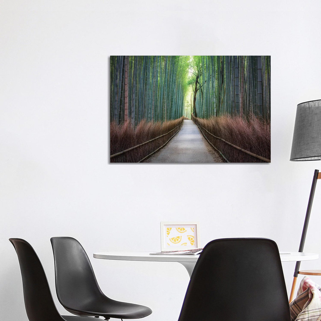 Mysterious Arashiyama Bamboo Forest by Jan Becke - Wrapped Canvas Graphic Art