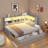 Modern Daybed With 2 Storage Drawers, Storage Cabinets, Led Light And Usb Ports-607620941
