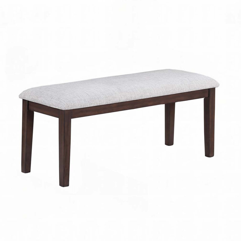 Banc rembourré, H 19 po x l 46 po x P 17 po, Noyer