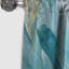 Rideau occultant en velours bleu turquoise et blanc Turquoise Serenity Swirl IV - 1 panneaux-107631209