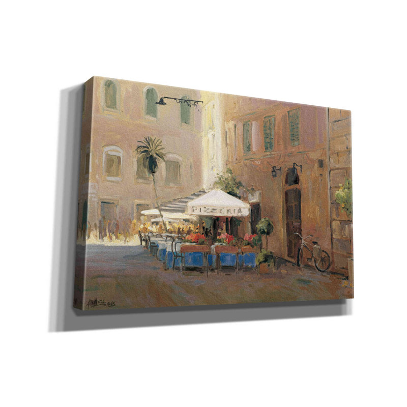 «Cafe Roma» par Allayn Stevens, art mural sur toile, H 18 po x l 26 po x P 0,75 po