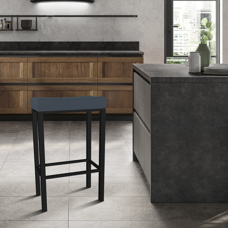 Groveland Bar & Counter Stool, Bar Stool (30" Seat Height), Midnight Blue Seat/Sable Onyx Frame