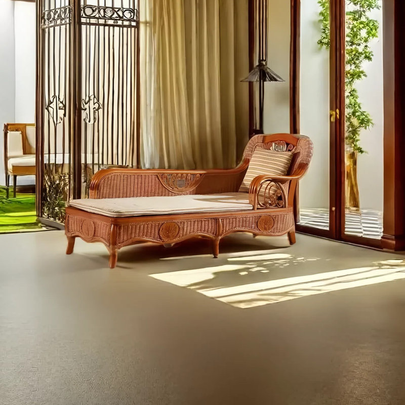 Rattan woven creative quality chaise longue, Right Hand Facing