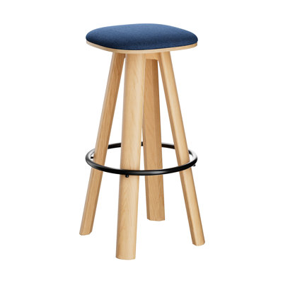 Tabouret haut rembourré avec repose-pieds