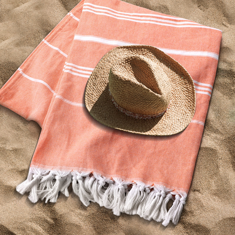 Ensemble de 2 serviettes de plage - orange clair