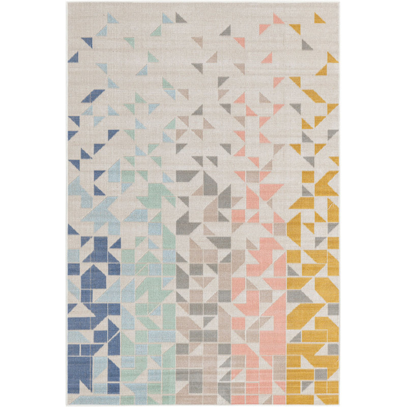 Geometric Indoor Rug, Rectangle 4' x 6'