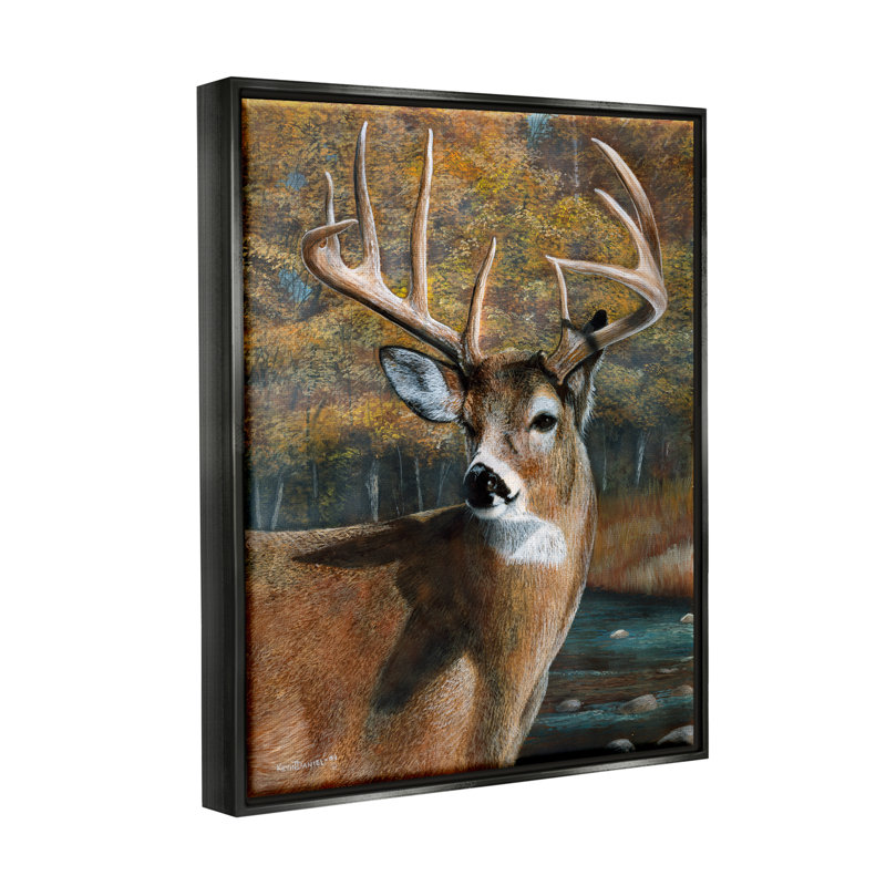 Art mural sur toile Stupell Industries Woodland, Giclée encadrée noir minuit, H 20 po x l 16 po x P 1,5 po