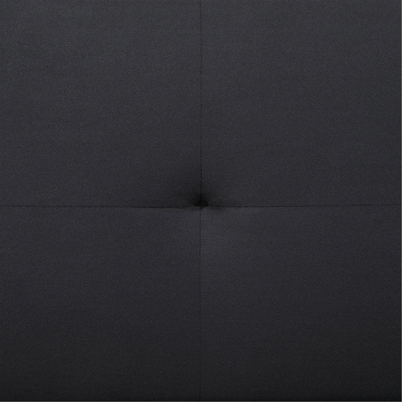 Canapé-lit noir capitonné