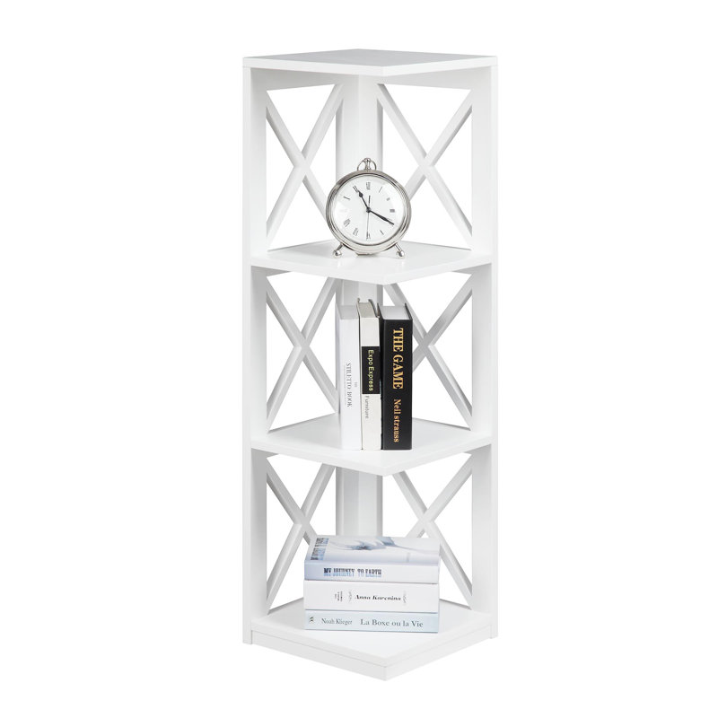 Darek 38.5" H x 12" W Corner Bookcase, White