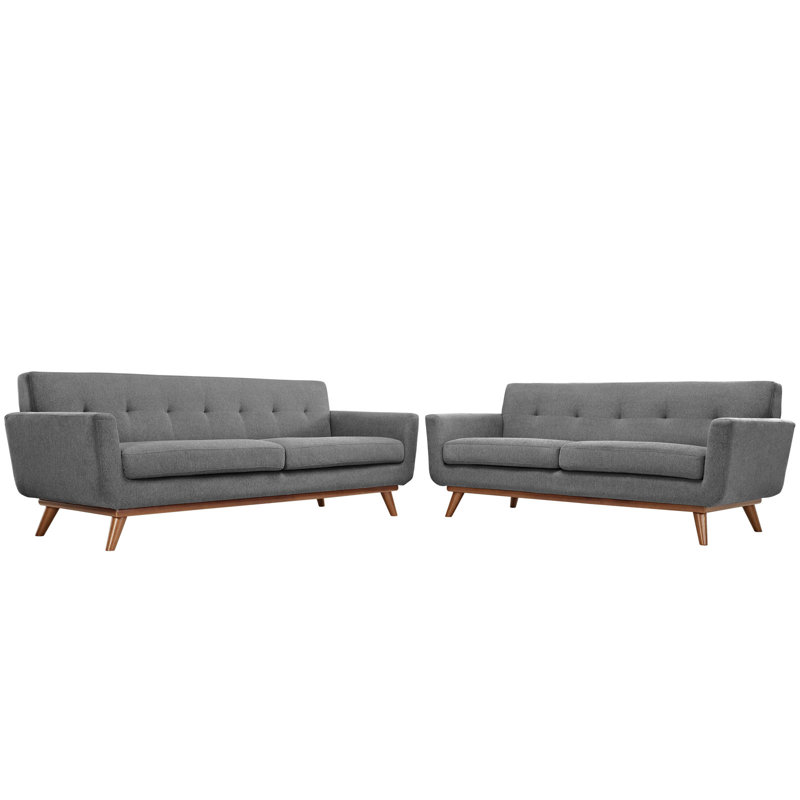 Modway Engage Loveseat and Sofa Set, Expectation Gray Polyester Blend