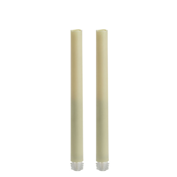Wax Dipped LED 2 Piece Unscented Taper Candle Set