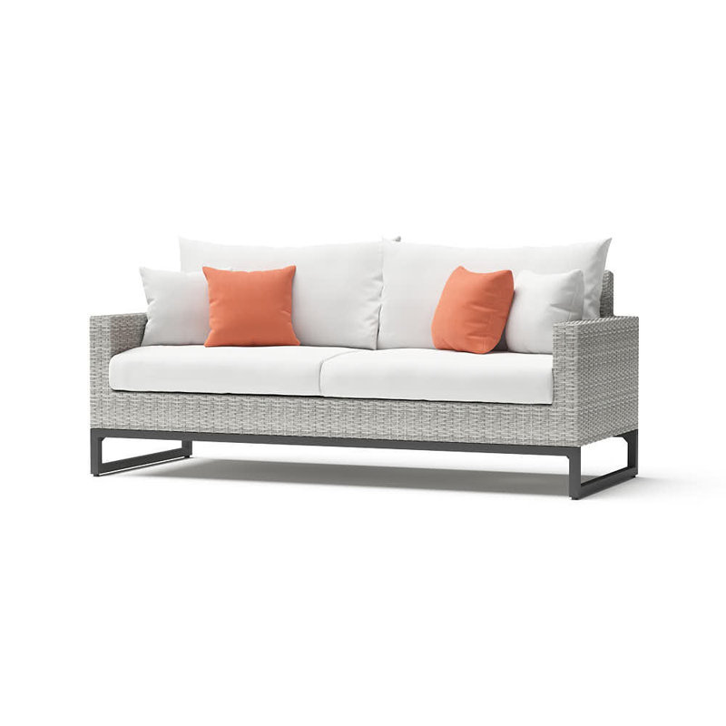 Sameko Sunbrella Outdoor 78In. Sofa, Gray, Cast Coral
