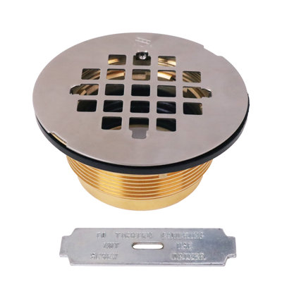 Couvercle de drain de douche carré 4-1 / 4 "avec tuyau de drain en laiton 2"