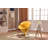 Tulip Modern Velvet Upholstered Metal Swivel Barrel Chair in Yellow-293186075