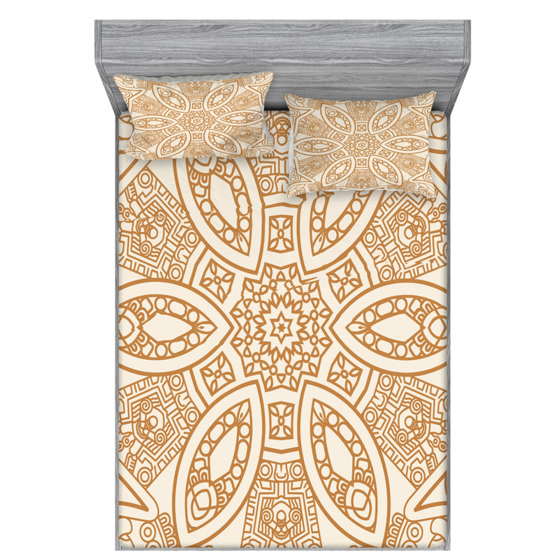 Microfiber Geometric Sheet Set, Full Sheet Set with Fitted Sheet