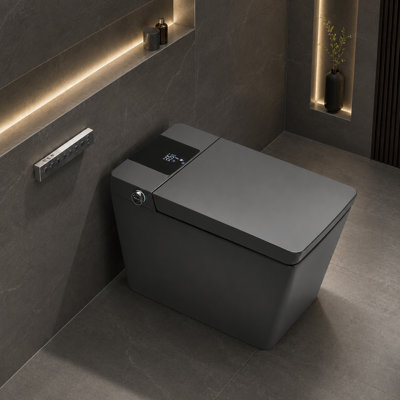 Smart Living&Technology 1.28 Gallons GPF Elongated Chair Height Floor Mounted One-Piece Toilet (Seat Included)