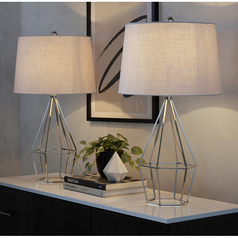 Ensemble de 2 lampes de table en métal 27 po Geome