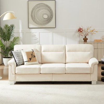 Canapé moderne à 3 places en tissu molletonné compressé, idéal pour le salon, la chambre à coucher, le bureau et les espaces de divertissement